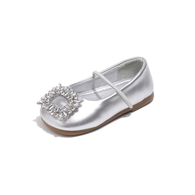 Kingad tüdrukutele Lapsed Baleriin Flats Laste Teemant Peokleit Kingad Printsessi Elegantne Kinga Must Hõbedane nahast king