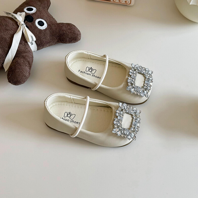 Kingad tüdrukutele Lapsed Baleriin Flats Laste Teemant Peokleit Kingad Printsessi Elegantne Kinga Must Hõbedane nahast king