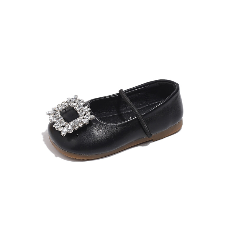 Kingad tüdrukutele Lapsed Baleriin Flats Laste Teemant Peokleit Kingad Printsessi Elegantne Kinga Must Hõbedane nahast king