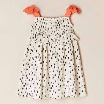 Little maven 2024 Baby girls Summer Clothes Slip Dress Βαμβακερές εκτυπώσεις από ελέφαντα με καμηλοπάρδαλη για παιδιά Βρεφικό φόρεμα για νήπια