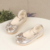 Pavasara rudens bērniem Ādas apavi Eleganti tauriņš meitenei princeses apavi Mode cēloņsakarības kāzas bērnu dzīvokļi potītes siksna Daudzpusīga