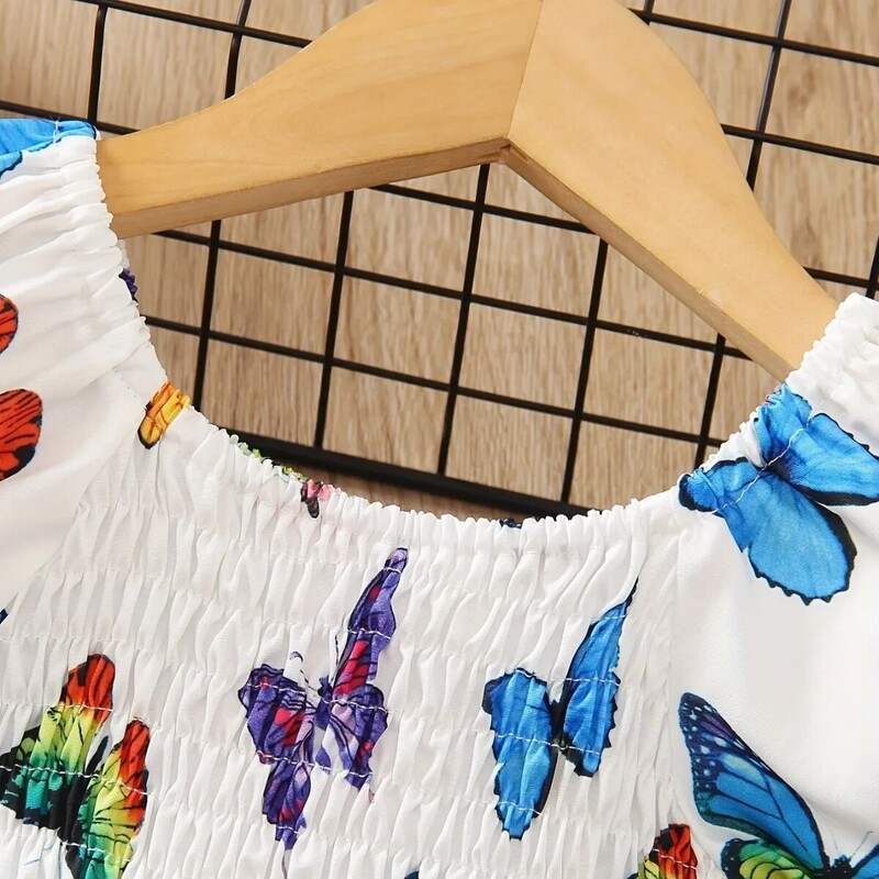 Ljetna haljina Sweet Girls 2024. Dječja haljina kratkih rukava novog stila Internet slavna osoba