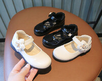 Tüdrukute nahast kingad lastele Pulmakleit Printsess Koolikingad Lastele Klassikalised mustvalged Tudengisandaalid Korea mood Uus