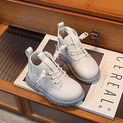 2024. Dječje čizme Jesen Zima Jednobojne cipele Kožne čizme za dječake Modne kratke čizme za snijeg Cipele za malu djecu