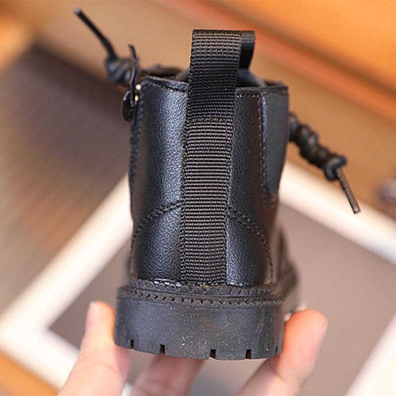 2024. Dječje čizme Jesen Zima Jednobojne cipele Kožne čizme za dječake Modne kratke čizme za snijeg Cipele za malu djecu