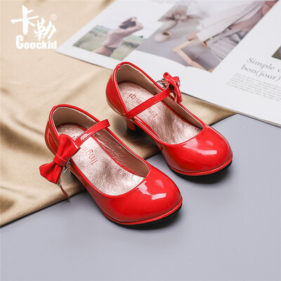Παπούτσια λουστρίνι για κορίτσια 2023 Φιόγκος μόδας φθινοπώρου Ψηλοτάκουνα Princess Παπούτσια Παιδικά Παπούτσια φόρεμα Performance Mary Janes Zapatos Niña