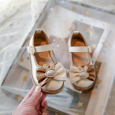 Pantofi din piele pentru fete, cu fund moale, papion, pantofi joase, primăvară 2023, pantofi de prințesă casual, la modă pentru fetițe