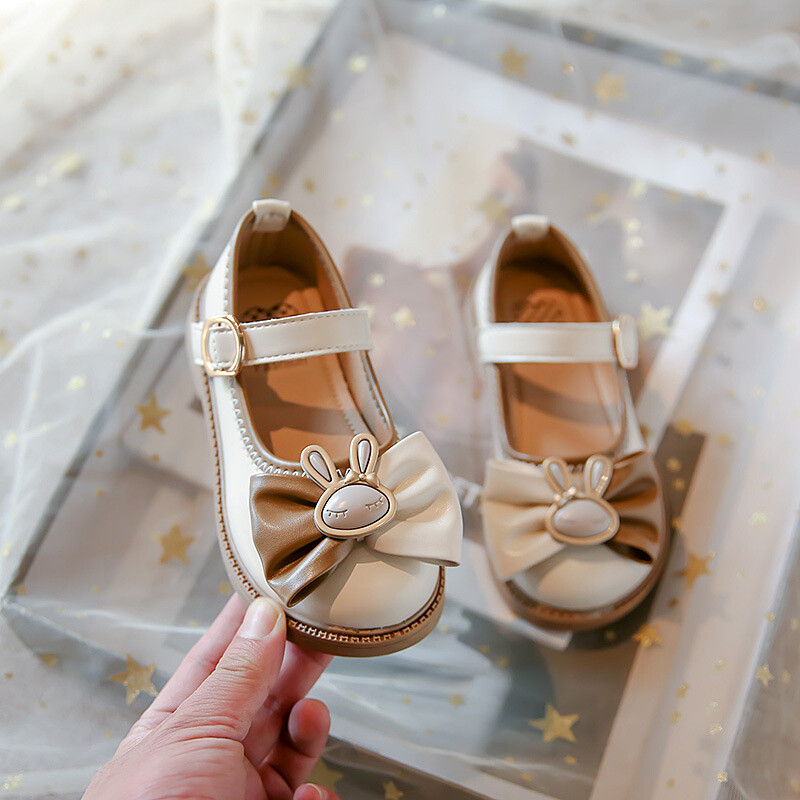 Pantofi din piele pentru fete, cu fund moale, papion, pantofi joase, primăvară 2023, pantofi de prințesă casual, la modă pentru fetițe