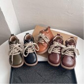 2024. Jesen Zima Nove dječje čizme Dječaci Djevojčice Kratke čizme Dječja modna kožna obuća Engleski stil Mekane čizme 21-33