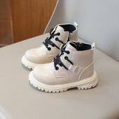 Bērnu ādas vienvietīgi zābaki 2024. gada modes meiteņu zēnu izpārdošana Bērnu puszābaki ikdienišķas, mīkstas bērnu apavi zīdaiņiem, mazuļiem J328