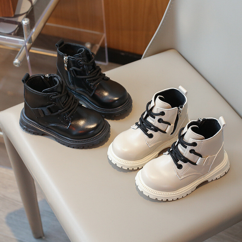 Bērnu ādas vienvietīgi zābaki 2024. gada modes meiteņu zēnu izpārdošana Bērnu puszābaki ikdienišķas, mīkstas bērnu apavi zīdaiņiem, mazuļiem J328