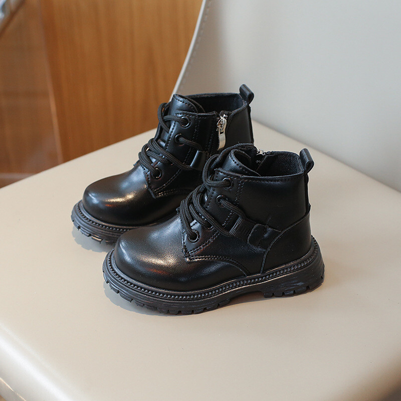 Bērnu ādas vienvietīgi zābaki 2024. gada modes meiteņu zēnu izpārdošana Bērnu puszābaki ikdienišķas, mīkstas bērnu apavi zīdaiņiem, mazuļiem J328