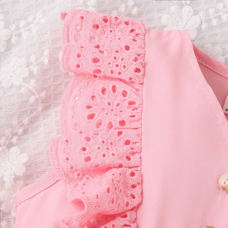 Suvised uued õõnsad tüdrukute kleidid žakaarpitsist ühevärvilised volangidega printsessi riided tüdrukutele vabaaja väikesed keskmised kleidid