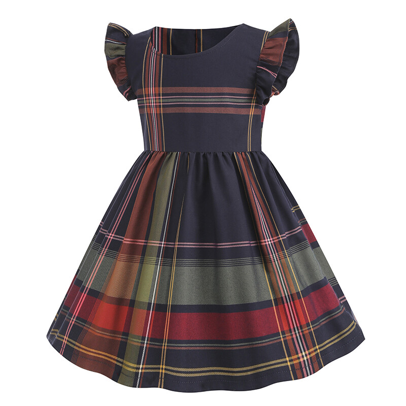 Noua sosire 2024 Rochie pentru fete de vara Haine pentru copii Haine in carouri Costum de petrecere Rochii Haine pentru copii din bumbac 2-7 ani