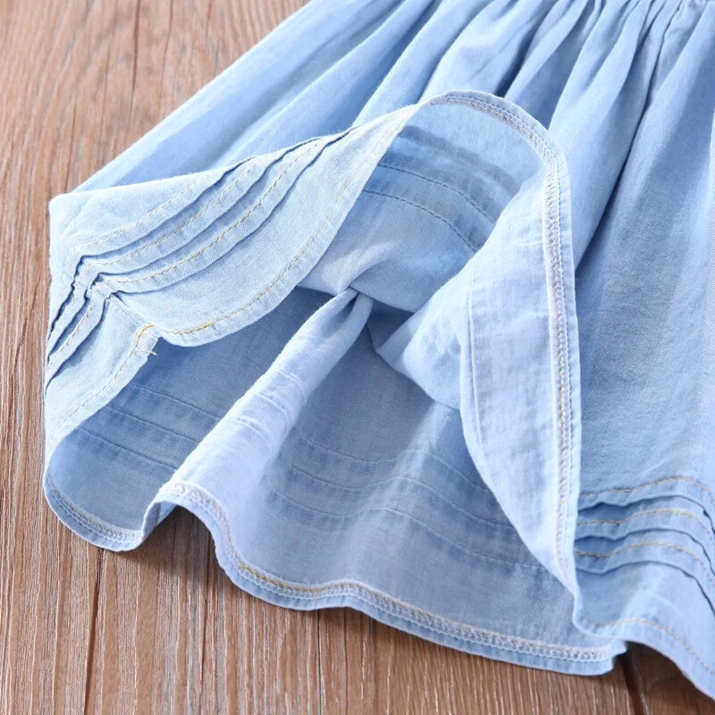 Tüdrukute teksakleit Moodne laste tikitud varrukateta vestikleit väikestele tüdrukutele Kleidid Butiikrõivad 2–7-aastastele