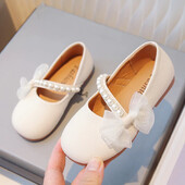 Uued tüdruku printsessi nahast kingad šikid, mitmekülgsed, pehmed elegantsed, moodsad pitsist kikisõlmed, pärlitega, lastepüksid, pulmakingad Mary Janes