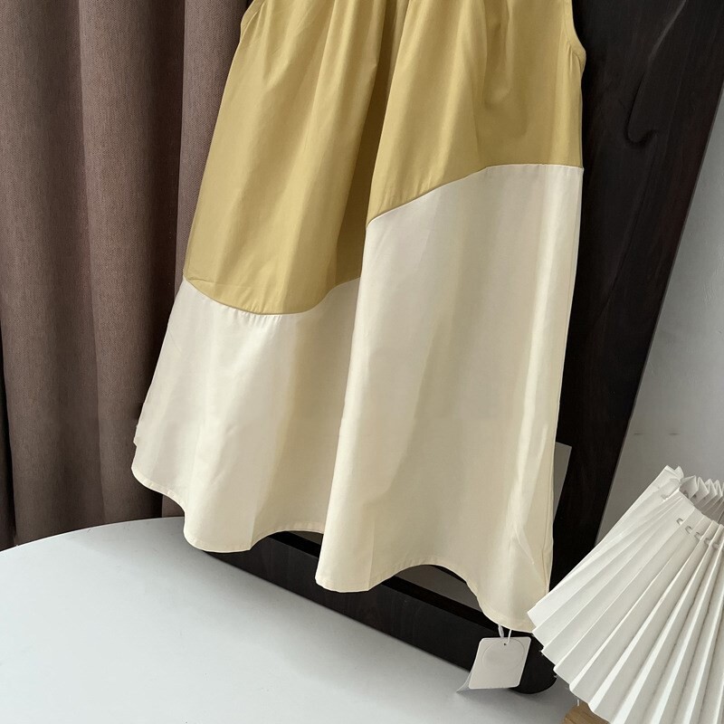 Ljetne haljine za djevojčice Kontrastna apstraktna haljina Individualizirana haljina s prslukom Jednostavna modna dječja haljina Dječja odjeća za djevojčice