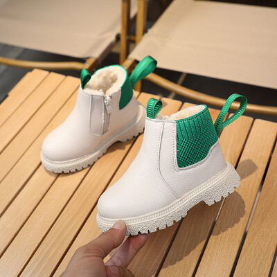 Dječje zimske pamučne čizme Plišane tople cipele Dječje proljeće jesen modni dječaci djevojčice patentni zatvarač meke ležerne kožne čizme veličina 21-30