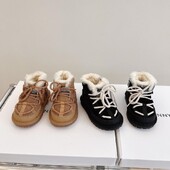 Lastejalatsid Talvepoiste Kaubamärk Lumesaapad Laste Mood Plush Soojad Poolsaapad Tüdrukutele Must Punased Spordijalatsid Suurus 22-31