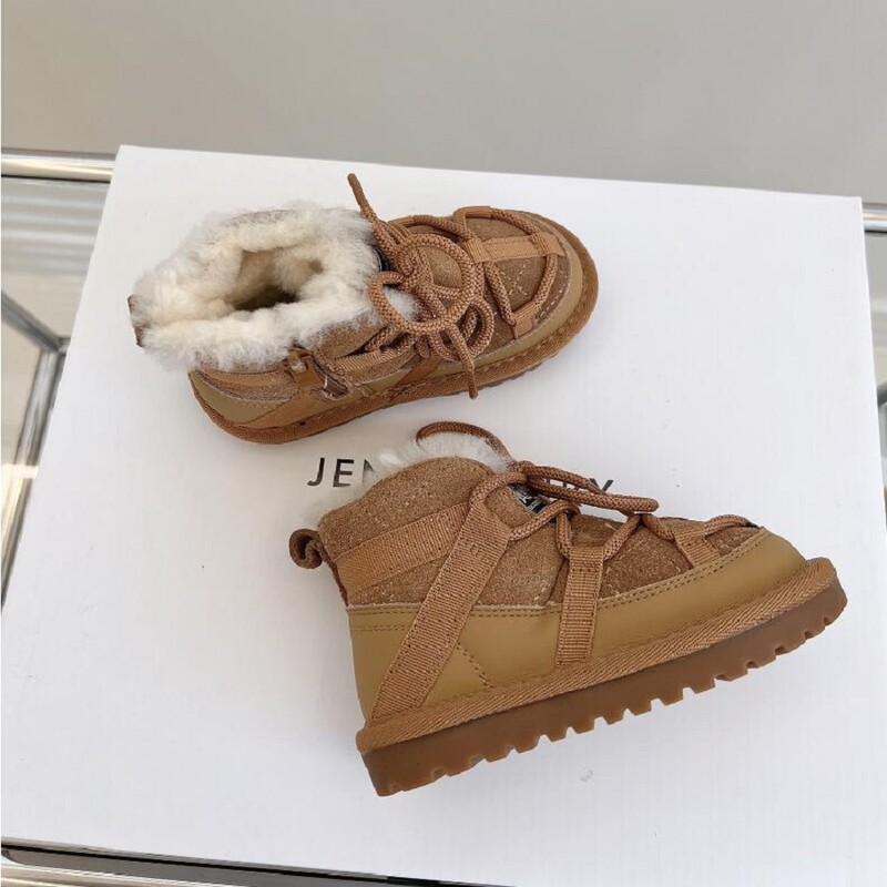 Lastejalatsid Talvepoiste Kaubamärk Lumesaapad Laste Mood Plush Soojad Poolsaapad Tüdrukutele Must Punased Spordijalatsid Suurus 22-31