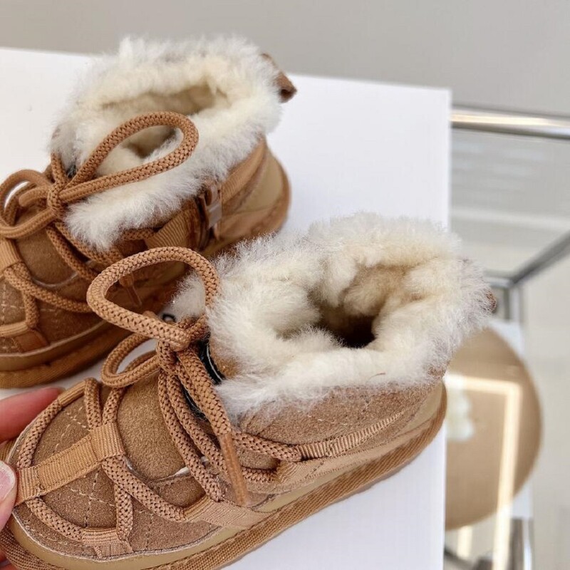 Lastejalatsid Talvepoiste Kaubamärk Lumesaapad Laste Mood Plush Soojad Poolsaapad Tüdrukutele Must Punased Spordijalatsid Suurus 22-31