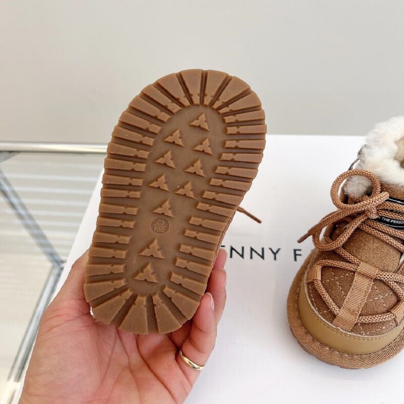 Lastejalatsid Talvepoiste Kaubamärk Lumesaapad Laste Mood Plush Soojad Poolsaapad Tüdrukutele Must Punased Spordijalatsid Suurus 22-31