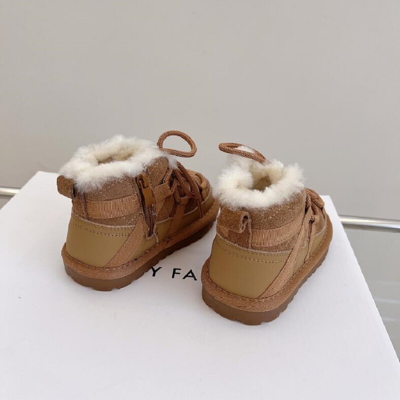 Lastejalatsid Talvepoiste Kaubamärk Lumesaapad Laste Mood Plush Soojad Poolsaapad Tüdrukutele Must Punased Spordijalatsid Suurus 22-31