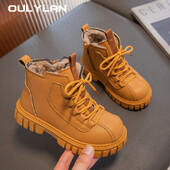 Sügistalv poisid Tüdrukud Briti nahast moekingad vabaaja mugavad lühikesed saapad, lastele libisemisvastased saapad, suurus 26-37