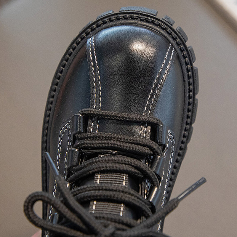 Sügistalv poisid Tüdrukud Briti nahast moekingad vabaaja mugavad lühikesed saapad, lastele libisemisvastased saapad, suurus 26-37