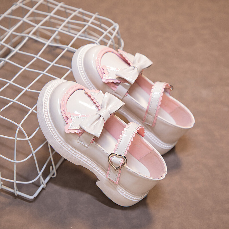 Kožne cipele za djevojke za vjenčanje u britanskom stilu Dječje cipele za školske nastupe Dječje cipele Mary Janes s mašnom