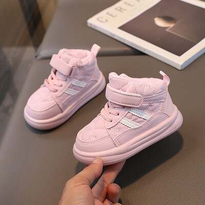 Uued laste vabaajajalatsid poistele Tüdrukutele Kõrge ülaosaga sporditossud Lastele Ruuduline PU-nahast lumesaapad Beebi libisemiskindlad vabaajajalatsid