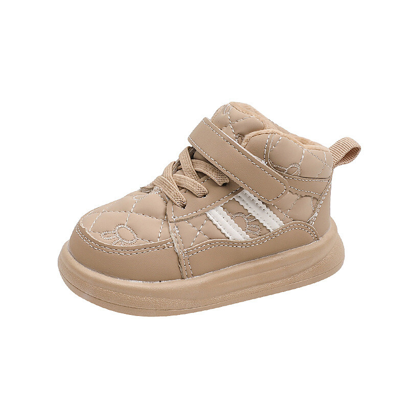 Uued laste vabaajajalatsid poistele Tüdrukutele Kõrge ülaosaga sporditossud Lastele Ruuduline PU-nahast lumesaapad Beebi libisemiskindlad vabaajajalatsid