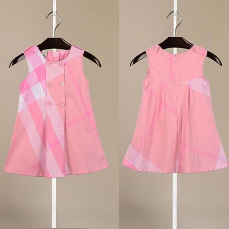 3-7 godina stara beba 2023. proljeće i ljeto Nova dječja odjeća Karirana pamučna haljina za djevojčice Prsluk Suknja za djevojčice Dječje haljine za princeze