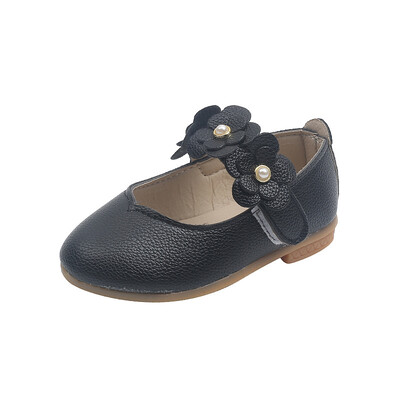 2022 Детски кожени обувки Цветя Принцеса Момичета Парти танцови обувки Бебешки обувки Студентски Детски обувки с мека подметка 1 3 7 9 10 12 години