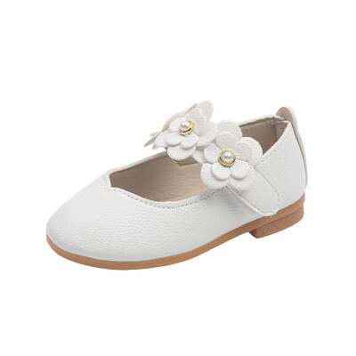 2022 Детски кожени обувки Цветя Принцеса Момичета Парти танцови обувки Бебешки обувки Студентски Детски обувки с мека подметка 1 3 7 9 10 12 години