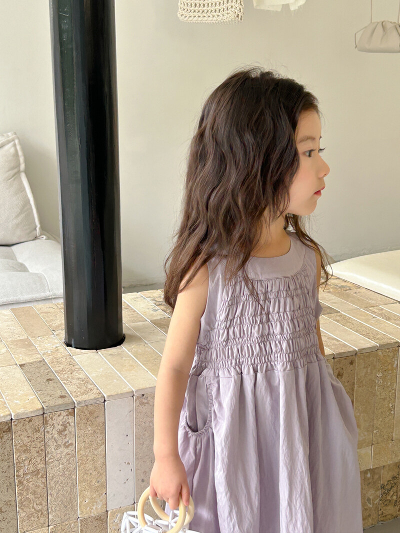 Jednobojna haljina bez rukava za korejske djevojke 2024. Nova ljetna dječja dječja haljina od pamučne suknje 2024.