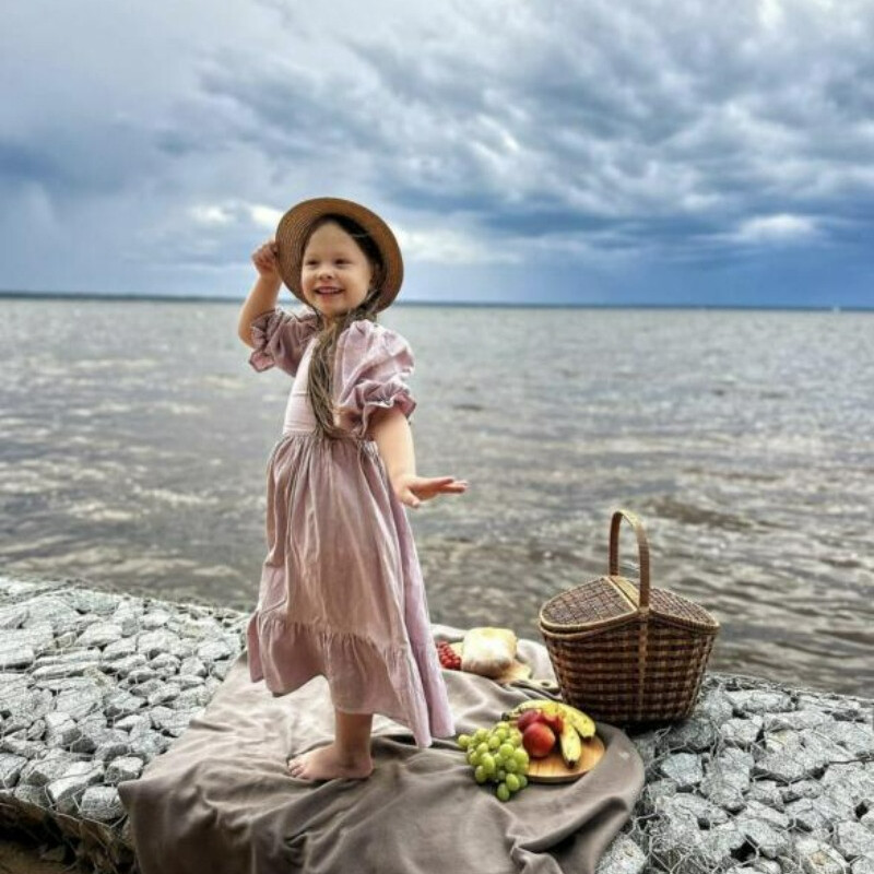 Uus retroprintsesskleit tüdrukute linane mullivarrukatega seelikud lastele sünnipäevapeol Lolita Vintage elegantsed lillad kleidid