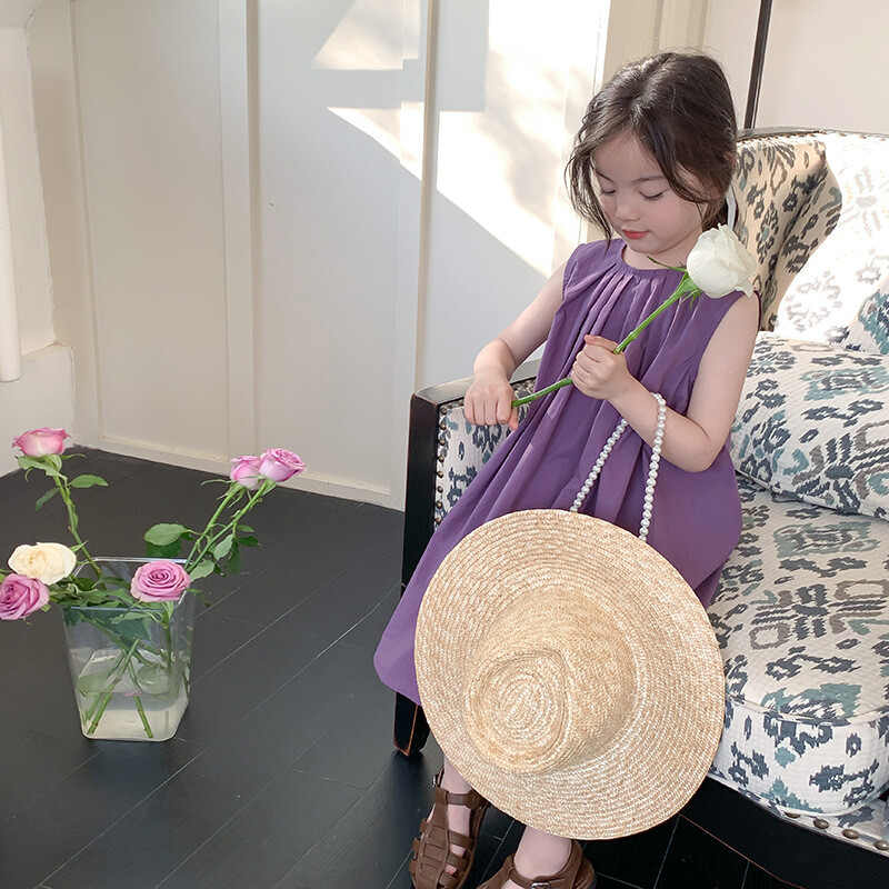 Ljetna dječja pamučna haljina bez rukava u korejskom stilu za djevojčice