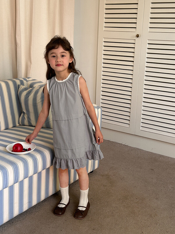 Îmbrăcăminte copii fete rochie dulce din dantelă stil francez design Sense prințesă nou la modă culoare solidă dulci fete rochie de soare