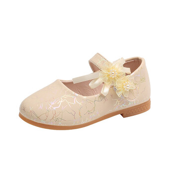 Κορίτσια Princess Shoes Γλυκά δερμάτινα παπούτσια Shallow Mouth Ballet Flats 2023 Άνοιξη Κομψά δαντέλα Flower Παιδικά παπούτσια туфли для девочки