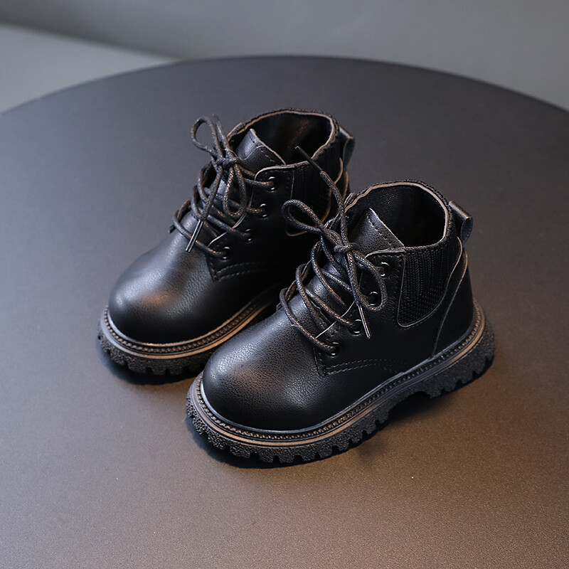 Čizme za djevojčice Proljeće 2024. Nove kožne čizme Svestrani korejski stil Svestrani mekani prozračni patentni zatvarači Dječaci Dječje gležnjače Jednostavne