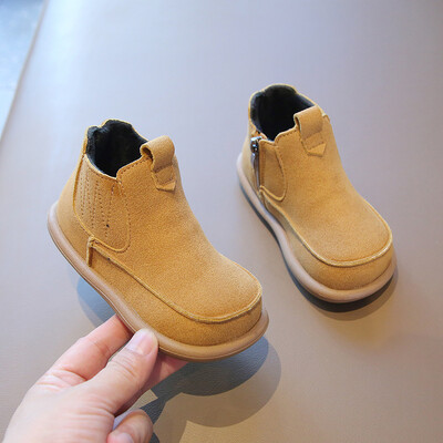 Dječje gležnjače za dječake Djevojčice Modne dječje Chelsea kratke čizme Gumeni potplat Jesen Zima Abrazivne kožne dječje čizme