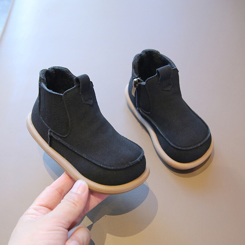 Dječje gležnjače za dječake Djevojčice Modne dječje Chelsea kratke čizme Gumeni potplat Jesen Zima Abrazivne kožne dječje čizme