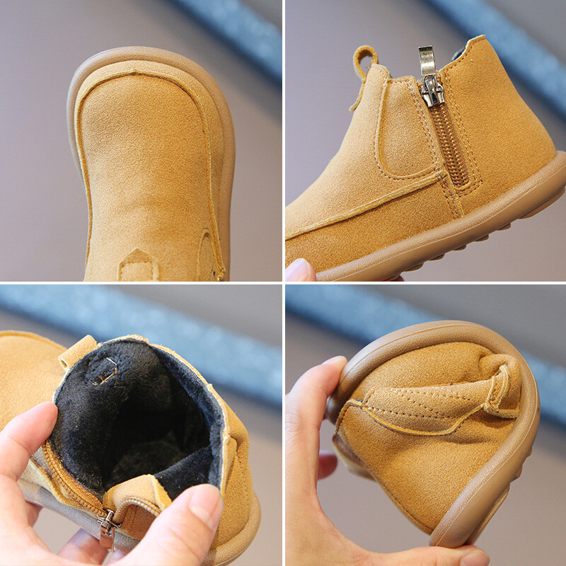 Dječje gležnjače za dječake Djevojčice Modne dječje Chelsea kratke čizme Gumeni potplat Jesen Zima Abrazivne kožne dječje čizme