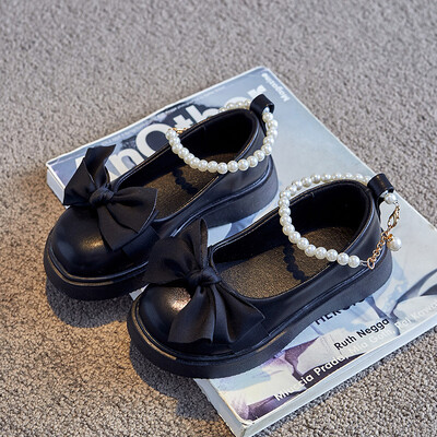 Tüdrukute nahast kingad, printsessikingad, suvised mustad Mary Jane kingad, tüdrukute kingad, pehme tallaga, libisemiskindlad lastejalatsid