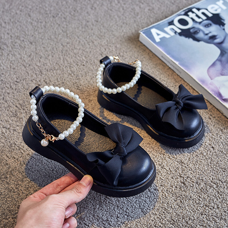 Tüdrukute nahast kingad, printsessikingad, suvised mustad Mary Jane kingad, tüdrukute kingad, pehme tallaga, libisemiskindlad lastejalatsid
