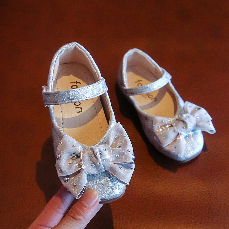 Tüdrukute kleidikingad printsessile Väikeste tüdrukute pulmapeo kingad Moodne vibu nahast koolikingad lastele 3 4 5 6 7 8 9 10 11 12 aastat