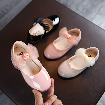 Princess Shoes for Little Baby Girls Dress Fashion Bow Patent Δερμάτινο Παιδικό Πάρτυ Γάμος Παιδικά Παπούτσια Παιδιών 1 2 3 4 5 6 Χρόνια