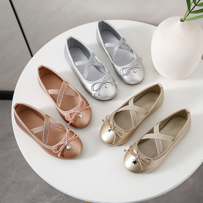 Kuldne hõbedane klaasist suss väikestele tüdrukutele Printsessi kingad Mugavad laste ühekordsed kingad pulmapeo jaoks chaussure fille