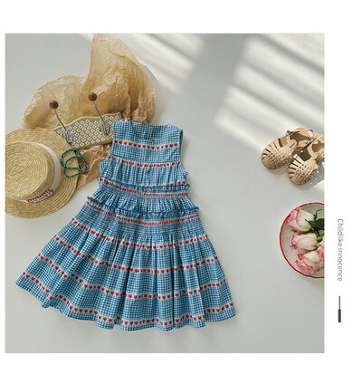 Κορίτσια Casual Φορέματα Cherry Print Γλυκό φόρεμα για κορίτσια Αμάνικο Φόρεμα τούρτας Sundress για Παιδικά Ρούχα για κορίτσια 2 έως 7 ετών